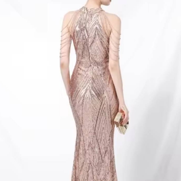 Beatiful Wedding party Sequin Bridesmaids Dress - Picture 3 of 3